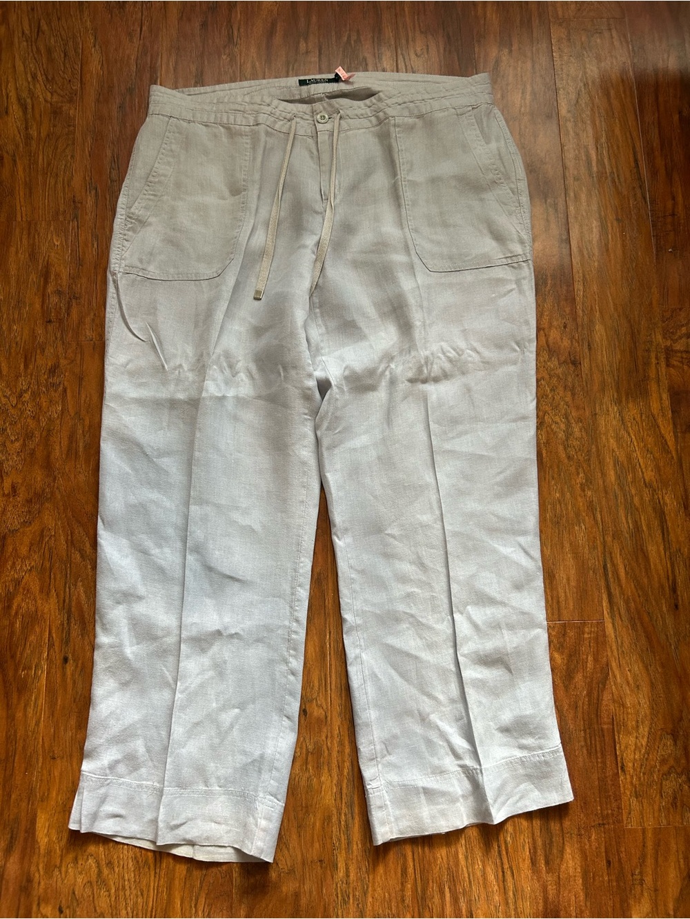 Women’s Linen Drawstring Pants Breathable Euro Summer Vacation Ralph Lauren - Picture 14 of 16